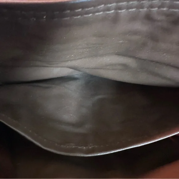 Adorable VGUC Vintage Brown Naugahyde Tandem Handbag - Picture 9 of 12